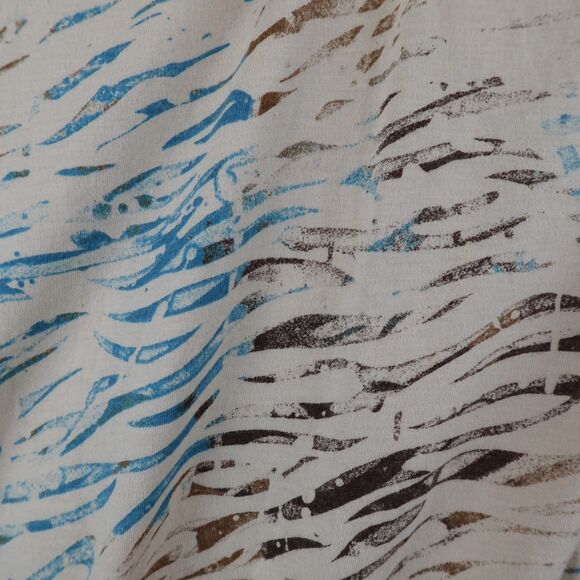 Mudd Vintage Shirt Womens Medium Long Sleeve Brown Blue Tan Animal Print Y2K 90s - Picture 7 of 11